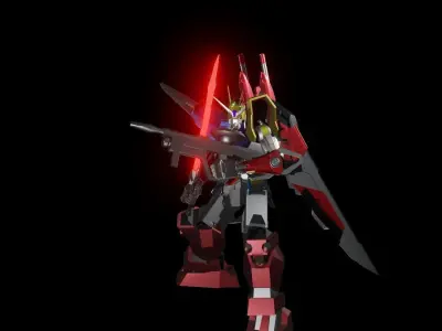 TheMechaNoid 8 gundam robot holding light 3D model