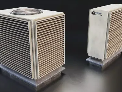 Industrial Air Conditioner Unit 3D Model Low-poly 3D model