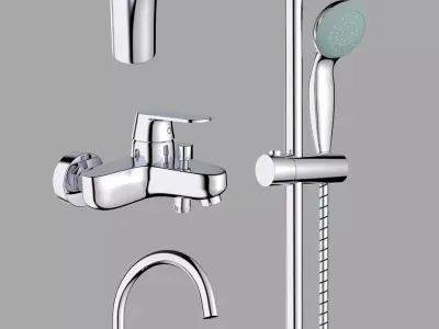 Faucets and shower set 3D model
