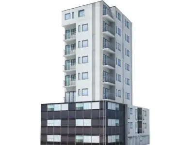 9 Story Residential Building 3D model