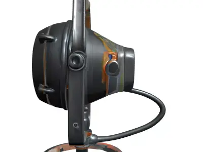 Industrial Vintage Studio Spotlight Lamp Low-poly 3D model