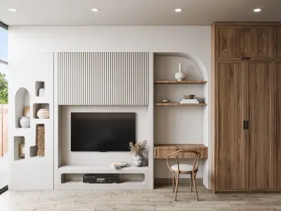 WABISABI Bedroom interior scene corona render 3D model