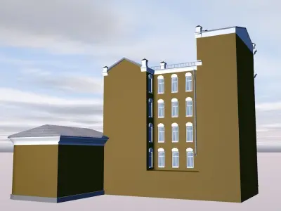 Five stored house 3D model
