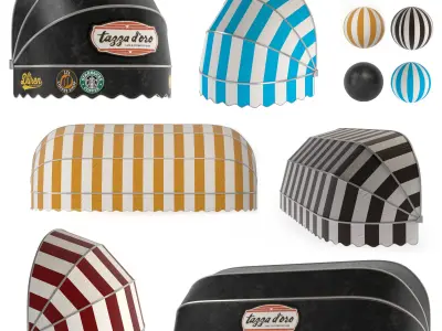 awning set kitbash 3D Model Pack