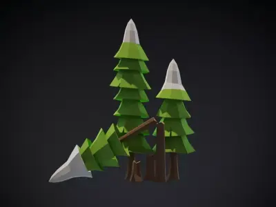 Tree 005 Low-poly 3D model