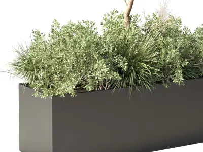 Urban Environment Urban Furniture Green Benches Tree pine 3D model