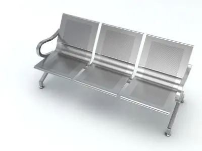 Three Set Waiting Chairs 3D Model 3D model 3D model