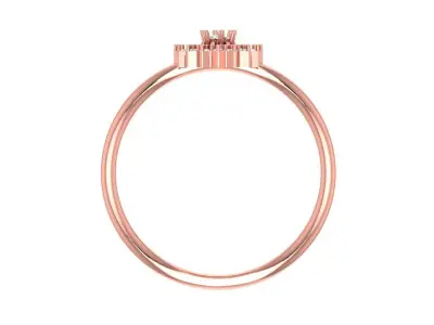 Solitaire Women Light Weight Flower Band Ring 3D print model