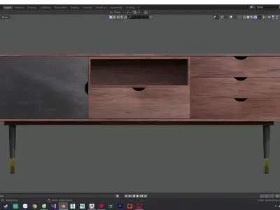 Wood Table Low-poly 3D model