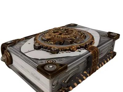 Steampunk Mechanical Journal Book 3D Model Low-poly 3D model