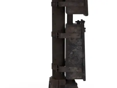 Train Traffic Light Weathered 6 3D model