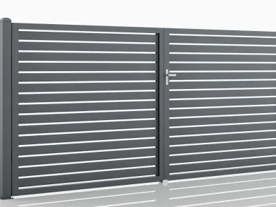 Aluminum Driveway Gate - Model 2 - 10cm 3D model