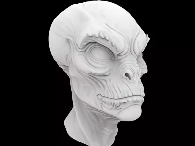 Reptilian Alien Head 3D Print Model 3D print model