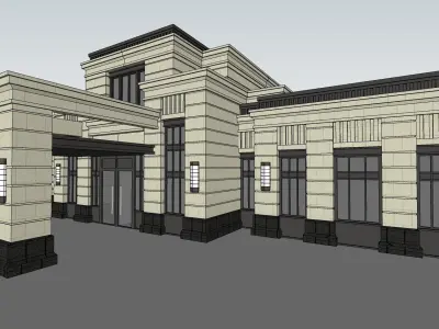office building neoclassical 3d model 3D model