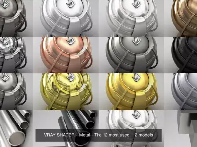VRAY SHADER---Metal---The 12 most used Texture