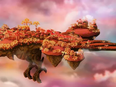 Lava Forest Low-poly 3D model