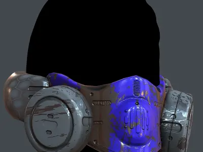 Gas mask helmet 3d model scifi Low-poly  Low-poly 3D model 494