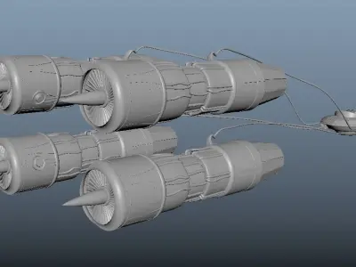 Podracer four rockets 3D model
