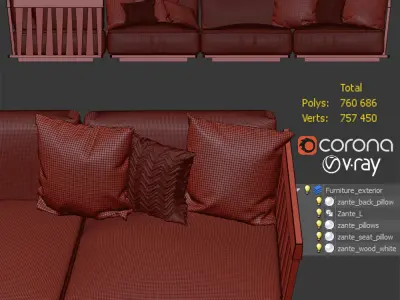 Flexform Zante L 3D model