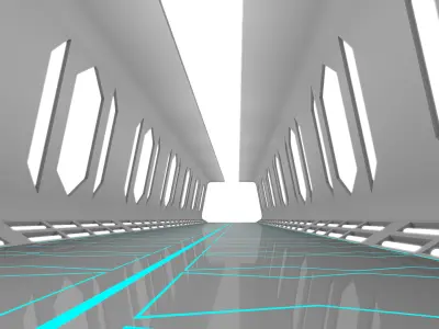 Sci Fi Corridor 3D model 12