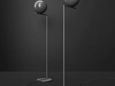 Flos IC floor lamp F2 Gold 3D model