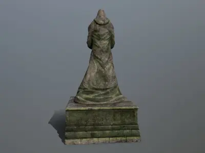 old statue  Low-poly 3D model