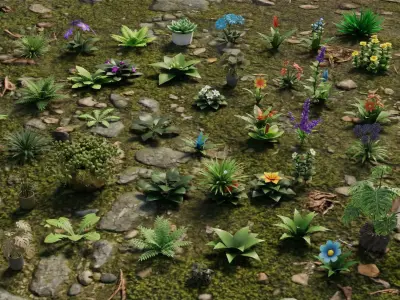 Low Poly Plants Pack  3D model