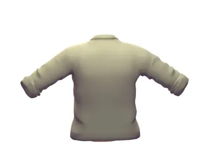 Cartoon High Poly Subdivision Beige Shirt 3D Model Low-poly 3D model
