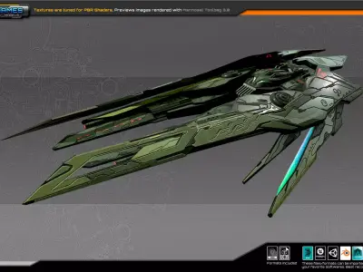 SF Alien Fighter A3 Low-poly 3D model