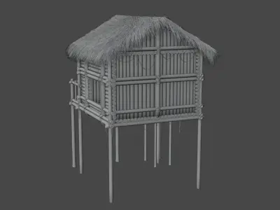 Bamboo House 3D model