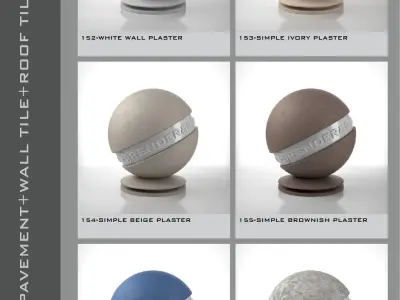 Shaders for VrayforC4D - Bundle 05 Plaster-Pavement-Tile 3D model