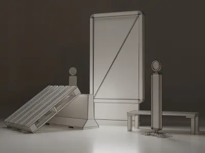 Street Props Low-poly 3D model