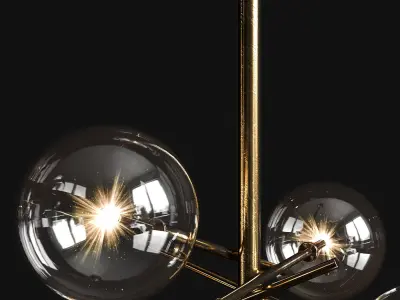 Chandelier Gallotti and Radice Bolle 4 lights 3D model