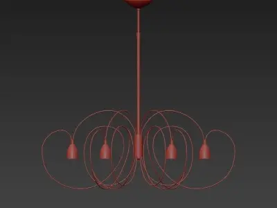 Hollander modern chandelier with glass shades 3D model