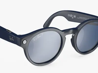 Ray Ban Stories Round Smart Glasses Dark Blue 3D model