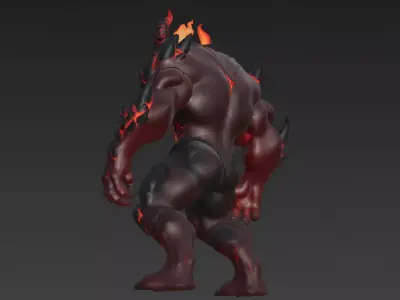 Lava Horned Monster 3D Model Variant 3D model