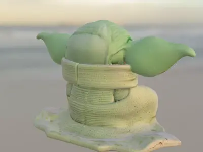 plushie baby yoda 3D model