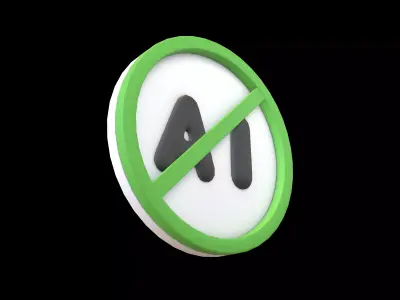 Prohibited AI Symbol V1 004 Low-poly 3D model