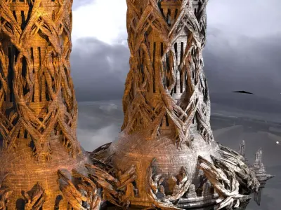 Avalon Great Hive Structure cathedral Kit bash 3 3D model