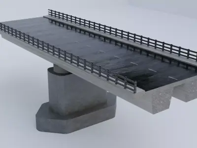 Normal 2 Lane Bridge  3D model