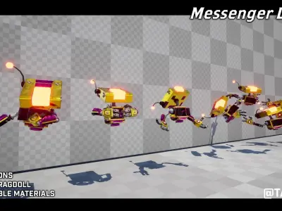 Messenger Drone - Customizable Drone Character Low-poly 3D model