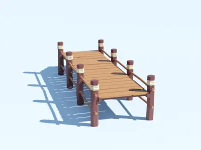 Jetty Low Poly Low-poly 3D model