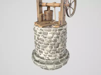 Stone Well Low-poly 3D model get