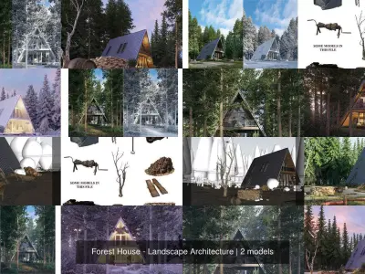 Forest House - Landscape Architecture 3D Model Pack