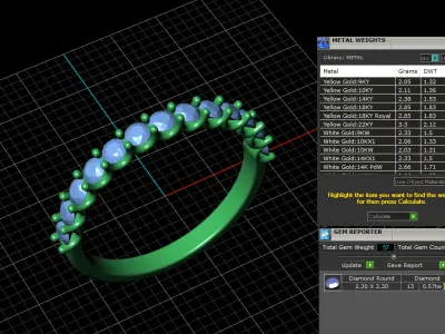 A Symphony of SparkleThe Diamond Half Eternity Band 3D print model