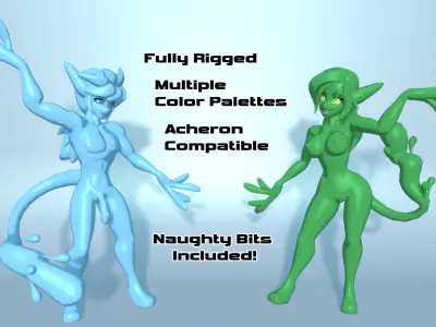 Acheron Slime Nude Low-poly 3D model