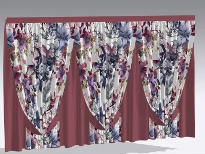 Curtain Low-poly 3D model
