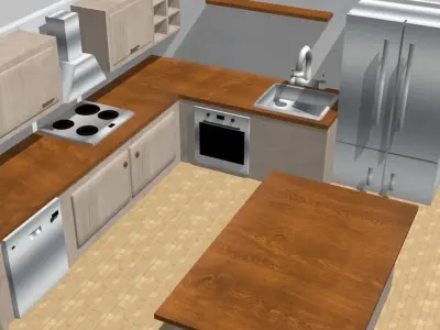 Kitchen - Model 1 Low-poly 3D model