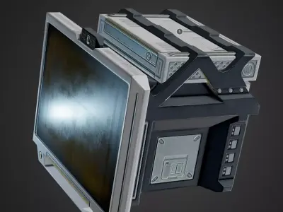 Sci-Fi Terminal PBR game-ready asset Low-poly 3D model