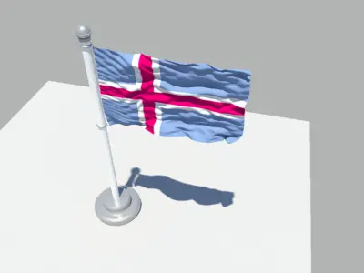 Iceland flag 3D model